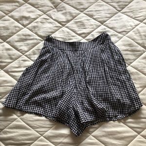 flowy plaid material shorts